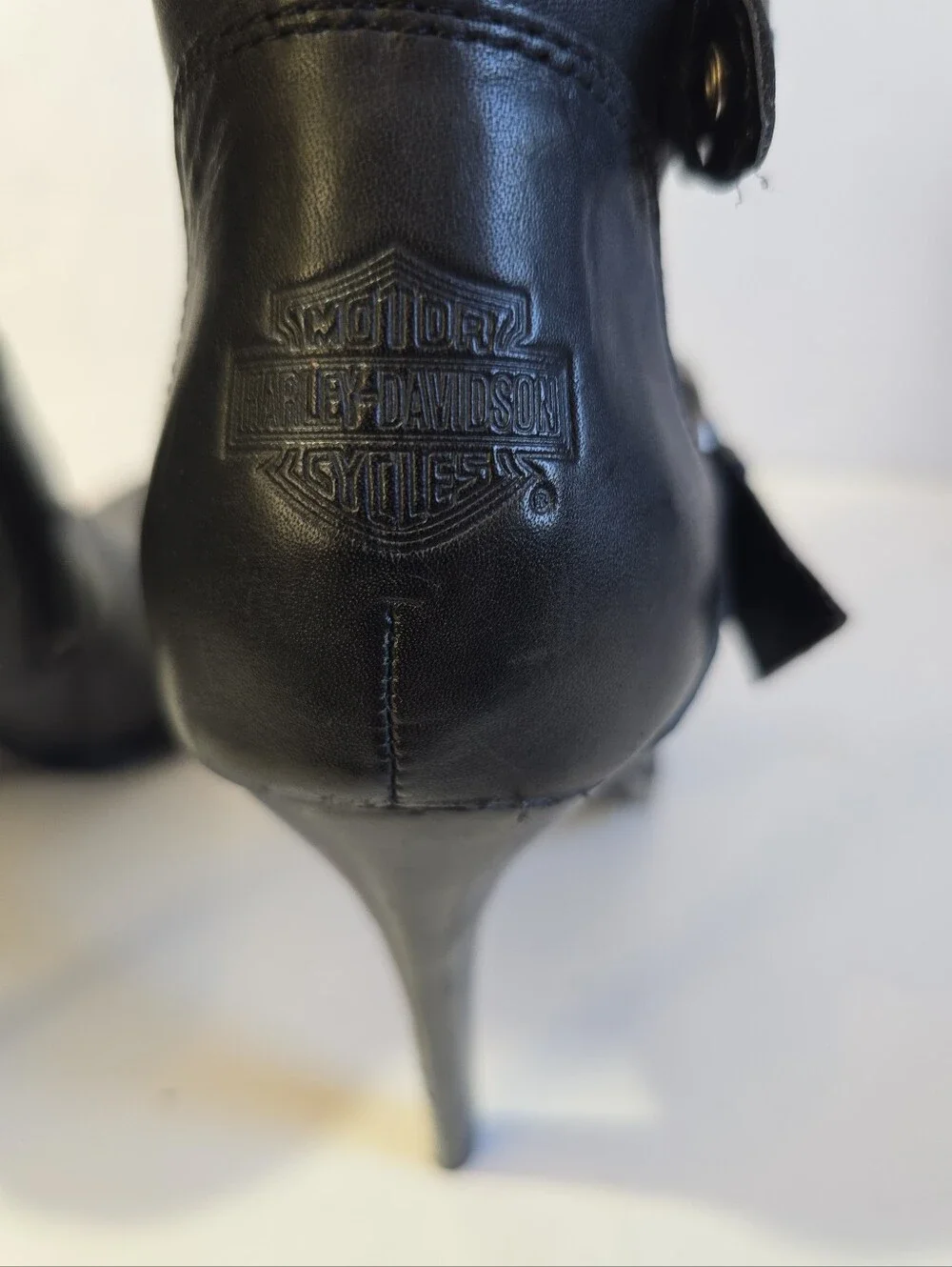 Harley Davidson Janelle Womens Black Knee-High Buckle Stiletto Boots Size 8.5 - Picture 11 of 15